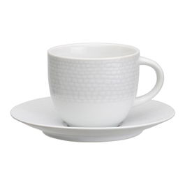 Avet Taza de Té con Plato 280 ml Lohan White (6 Unidades) Acabado Blanco Roto Brillante